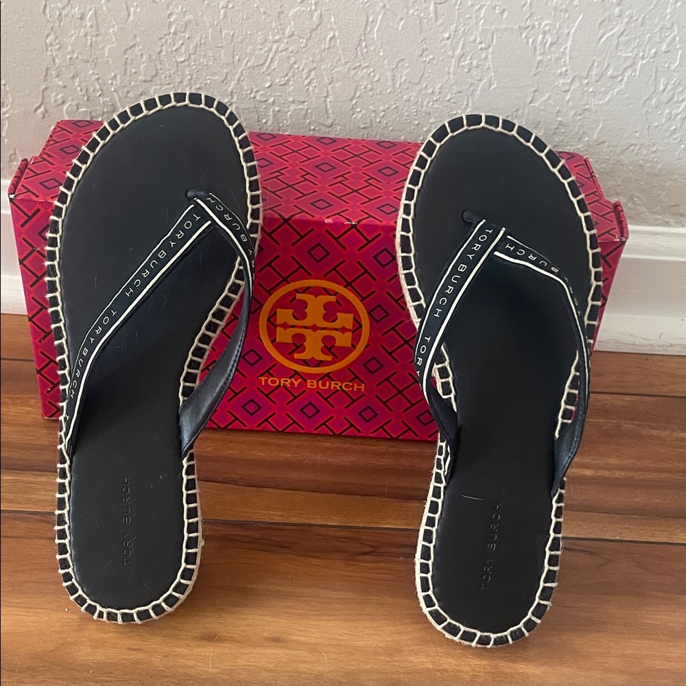 Tory Burch flip leather flops